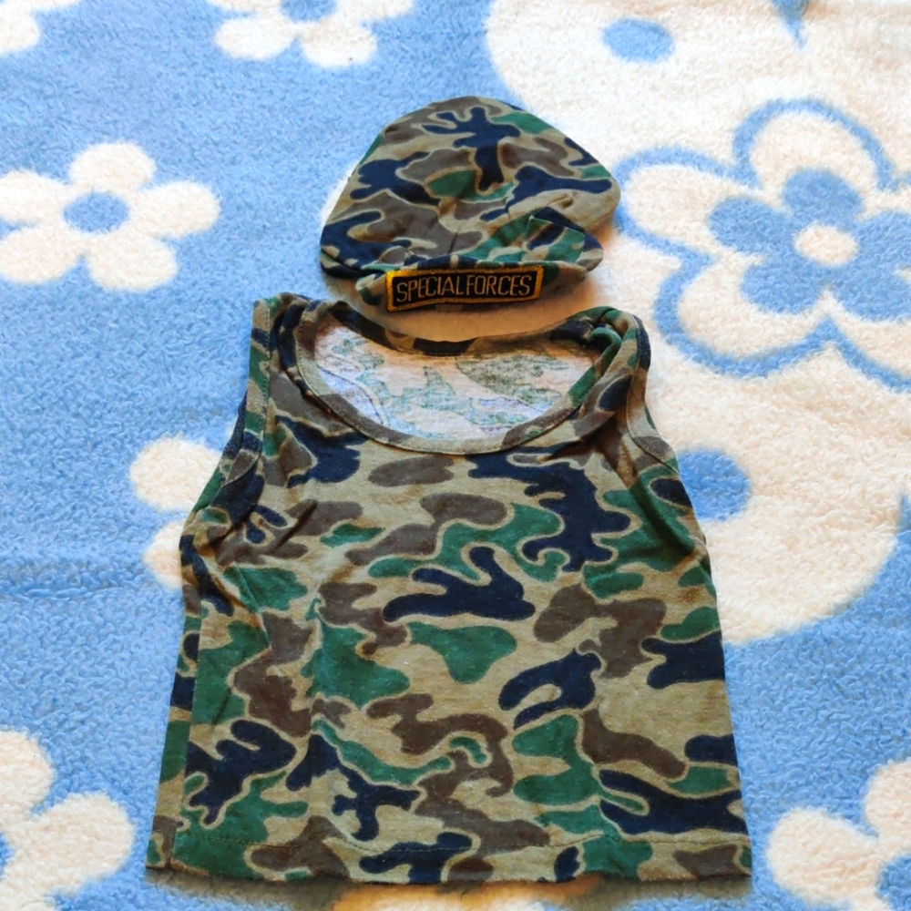 Camouflage Tank Top W/Hat Set
